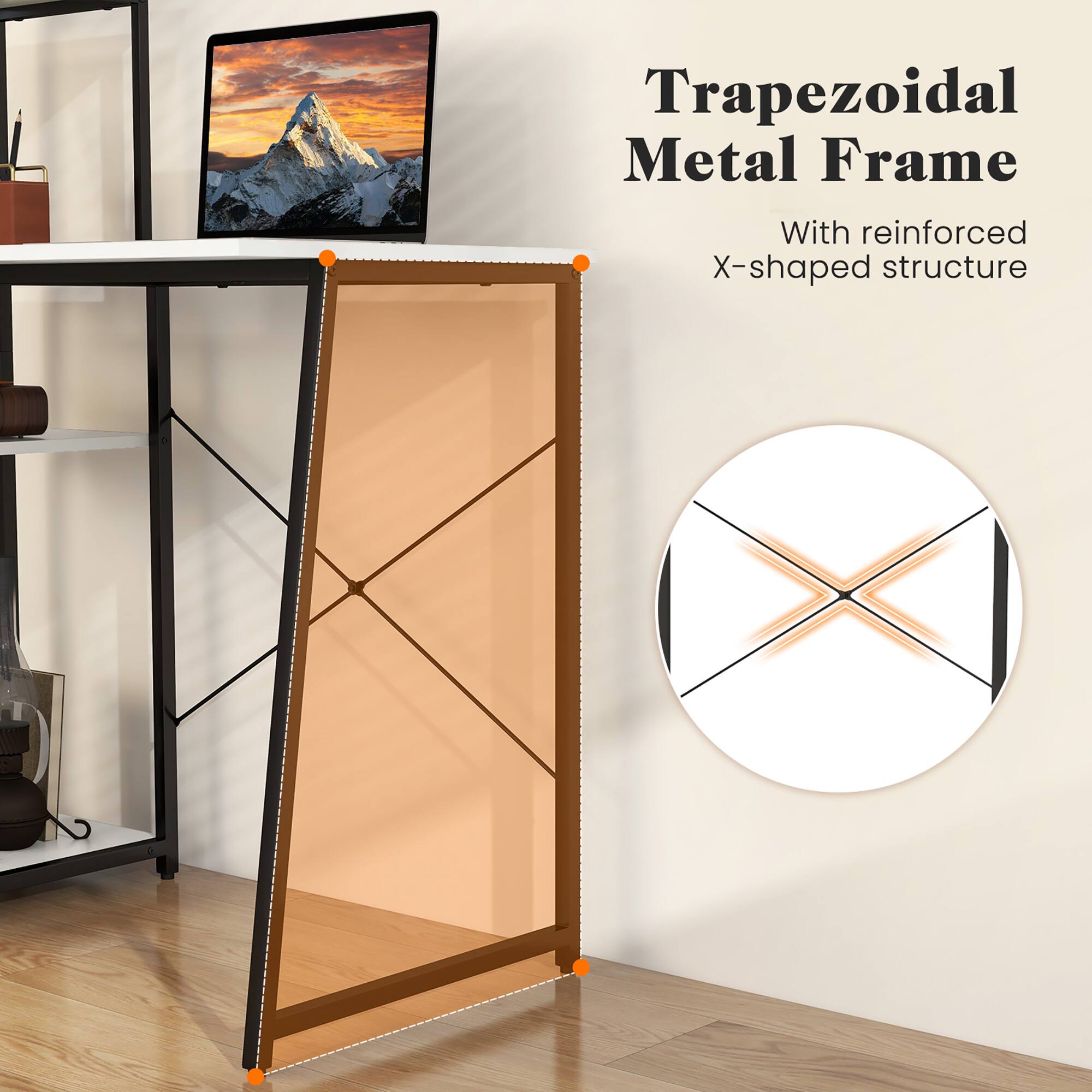 Trapezoidal Metal Frame
With reinforced X-shaped structure