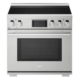 SKS - 36-inch 6.3 Cu. Ft. Freestanding Smart Electric Induction Pro Range with Steam-Combi - Stainless Steel