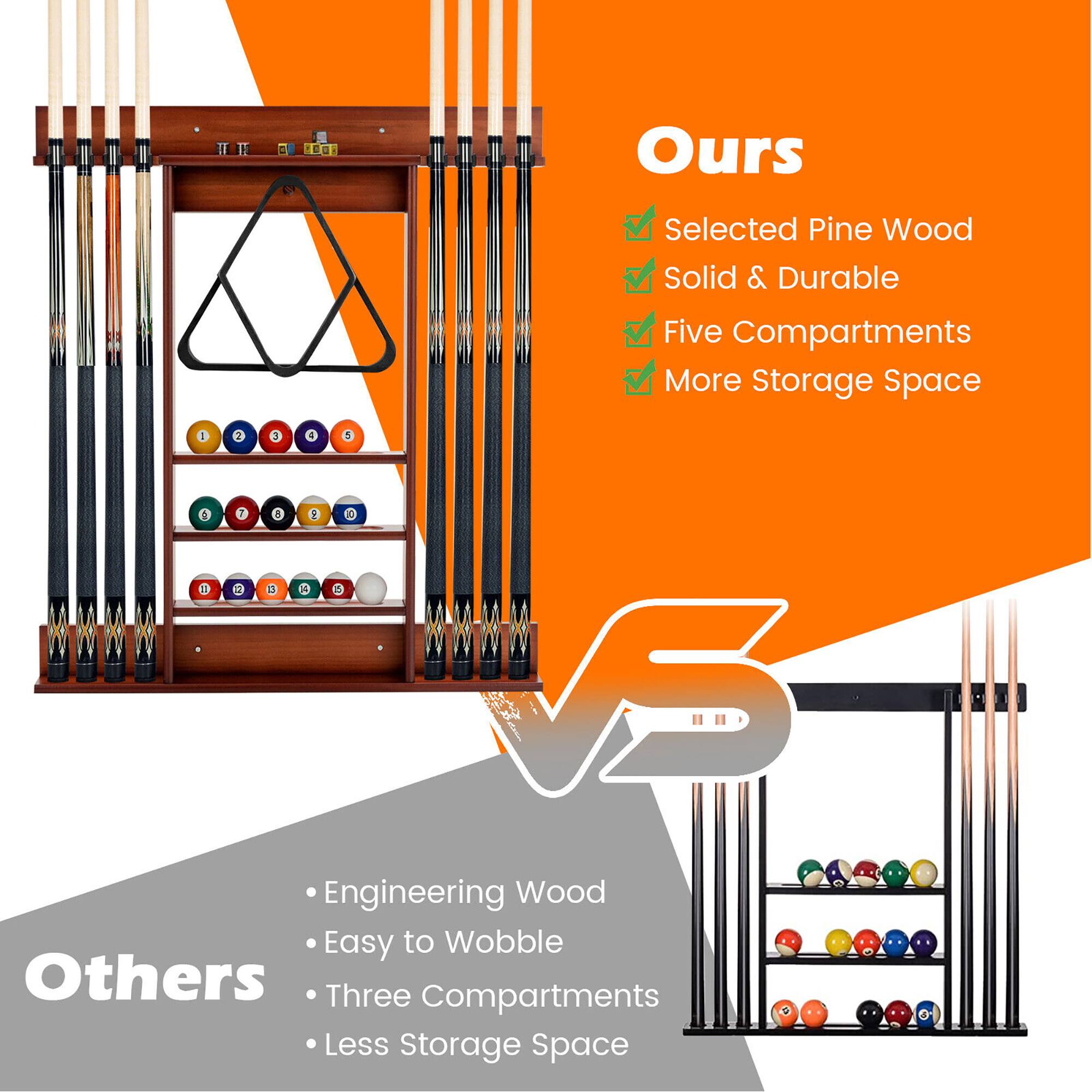 Ours  
Selected Pine Wood  
Solid & Durable  
Five Compartments  
More Storage Space  

Others  
Engineering Wood  
Easy to Wobble  
Three Compartments  
Less Storage Space