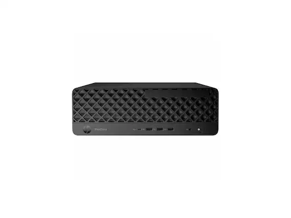 Front. HP - HP ProDesk 4 G1i Desktop, Intel Core Ultra 5 225, 16GB RAM, 512GB NVMe SSD, Win 11 Pro, Gigabit Ethernet - Jack Black.