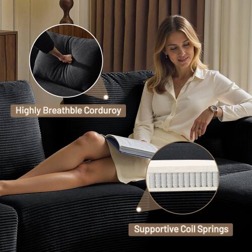 Highly Breathable Corduroy  
Supportive Coil Springs