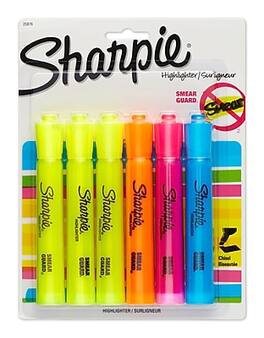 Sharpie - Tank Highlighter, Chisel Tip, 6/Pack - Assorted