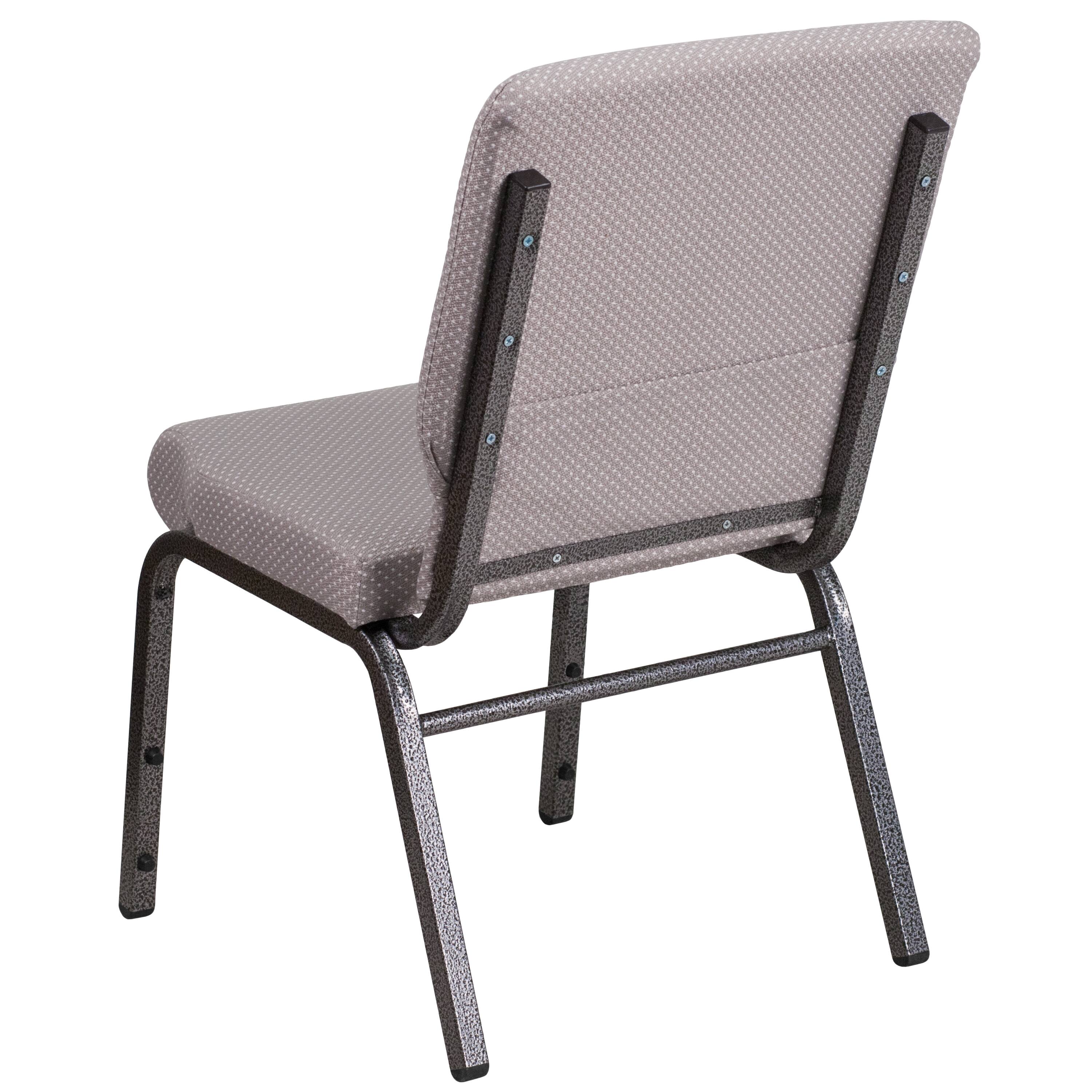 Alt View 2. Emma + Oliver - 18.5"W Stackable Church/Reception Guest Chair - Gray Dot Fabric/Silver Vein Frame.