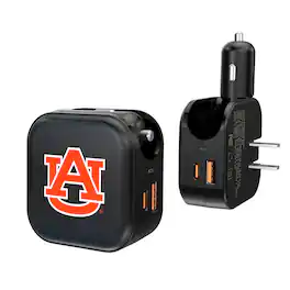 Keyscaper - Auburn Tigers 2-in-1 USB A/C Charger - Black