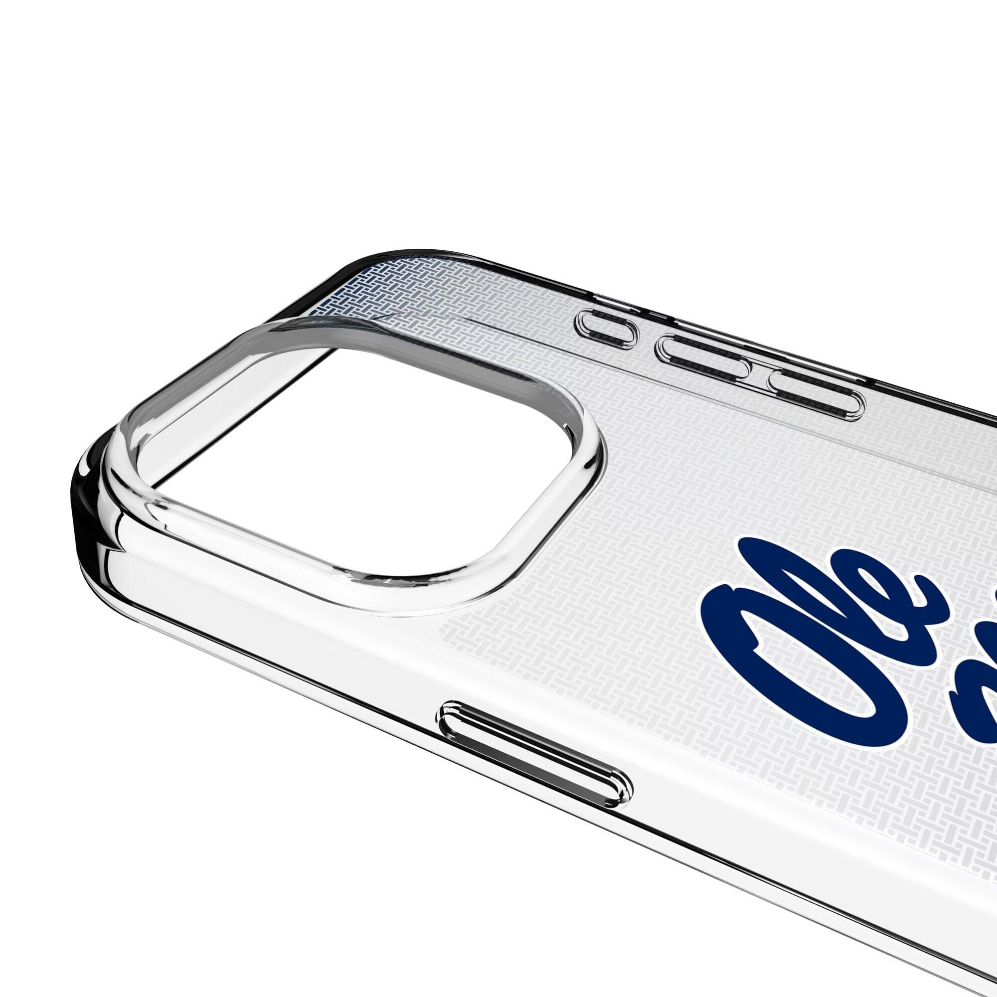 Alt View 2. Keyscaper - Ole Miss Rebels Linen Logo iPhone Clear Case - 14 Pro Max - Multicolor.