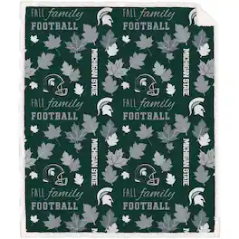 Pegasus - Michigan State Spartans 60" x 70" Fall, Family & Football Flannel Fleece Sherpa Blanket - Multicolor