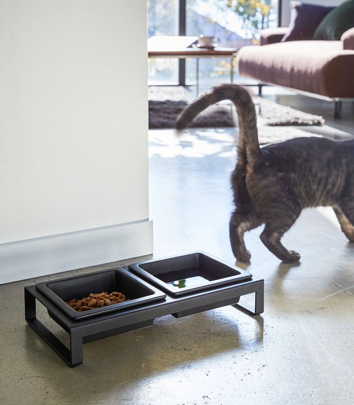 Alt View 5. Yamazaki Home - Pet Food Bowl - Steel + Ceramic - White.