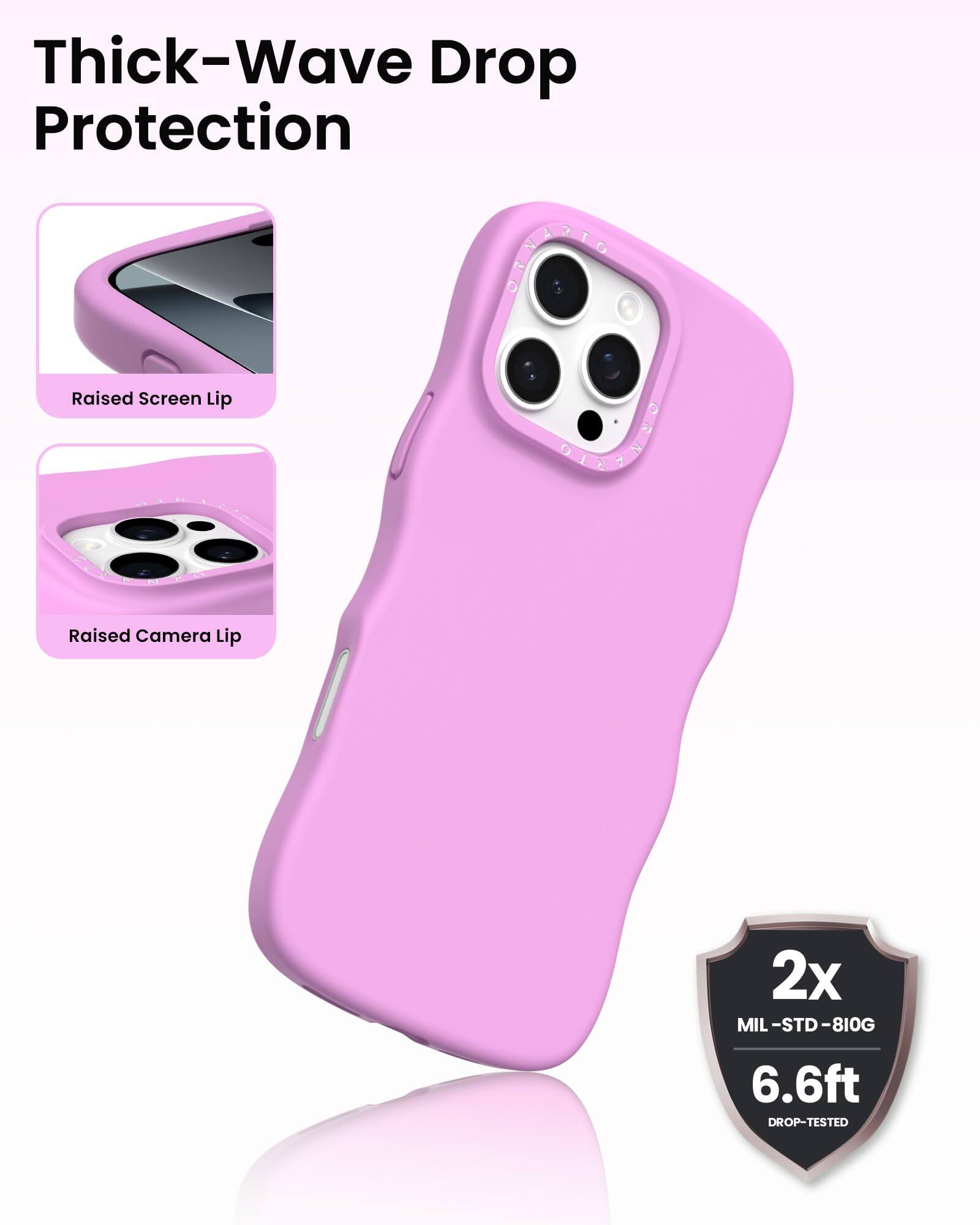 Thick-Wave Drop Protection

Raised Screen Lip

Raised Camera Lip

2x MIL-STD-810G

6.6ft DROP-TESTED