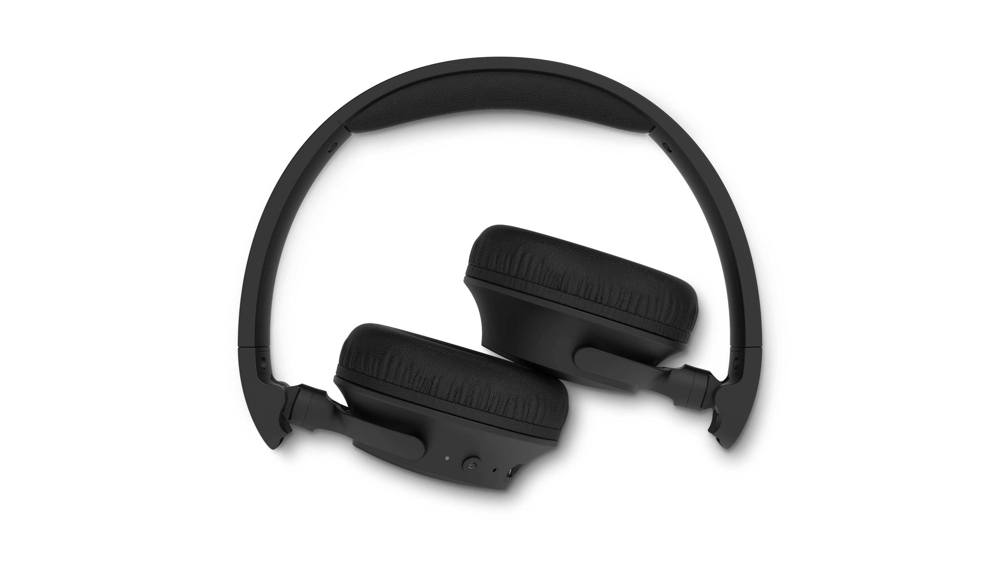 Back. Philips - TAH4000 Wireless On-Ear Bluetooth Headphones, 70H Playtime, Dynamic Bass - Black.