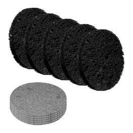 Unique Bargains - 10pcs Cellulose Round Sponges Non-Scratch Compressed Scrubber for Kitchen Bathroom Household Cookware & Cleaning DIY - Black