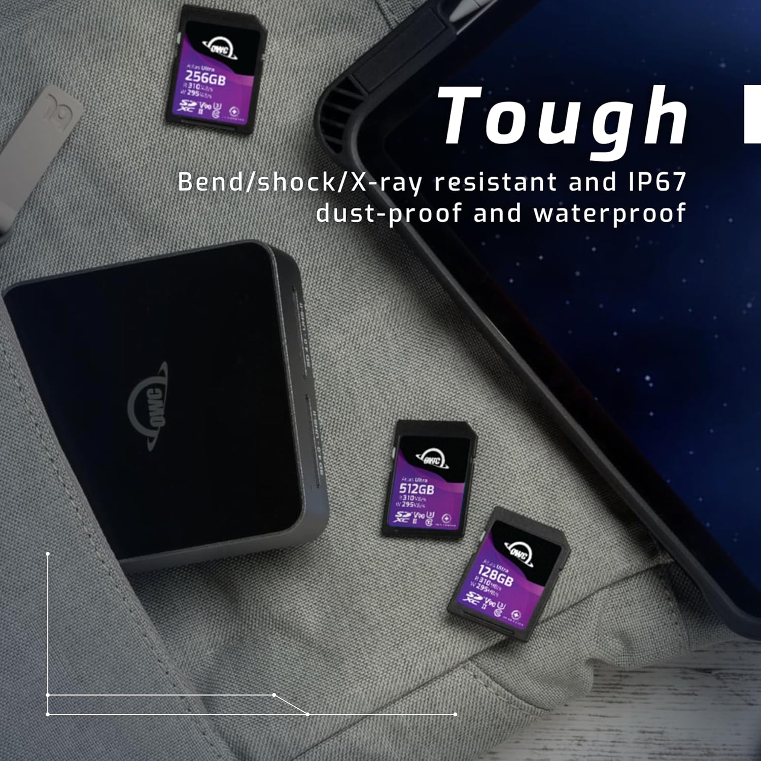 OWC Utera B1CLN 256GB e 295t% Yee a I Tough Bend/shock/X-ray resistant and IP67 dust-proof and waterproof MO NIC - AI 512GB 31012 2 Ve L owe AJa 310- . 128GB ane 299m adias

Tough  
Bend/shock/X-ray resistant and IP67 dust-proof and waterproof