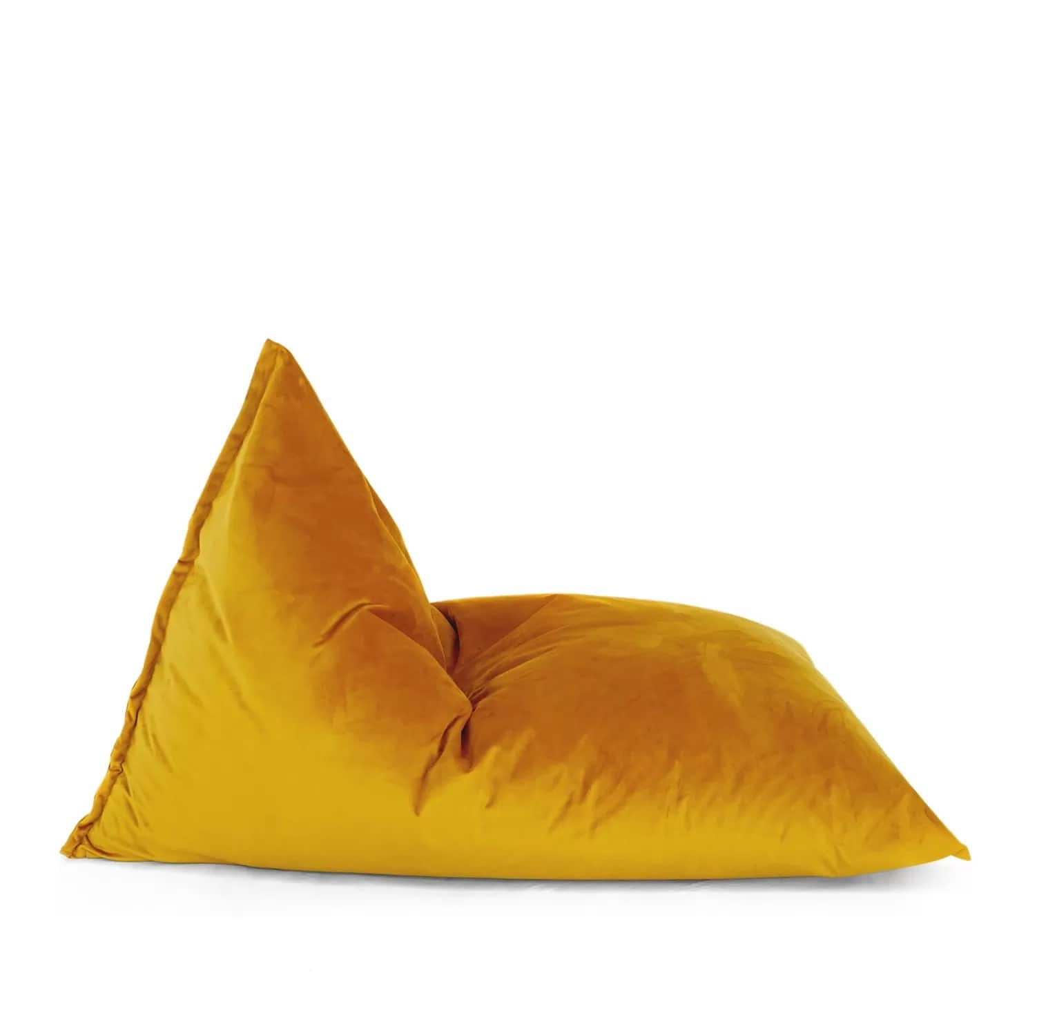 Lotus Lounge Chair - Large Ecogami Velvet Bean Bag Cover - 59" x 43.25" - Gold - Yellow