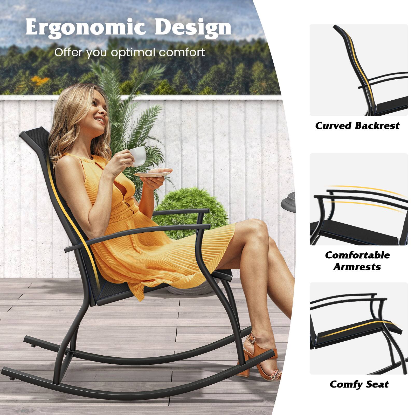 Ergonomic Design  
Offer you optimal comfort  

- Curved Backrest  
- Comfortable Armrests  
- Comfy Seat