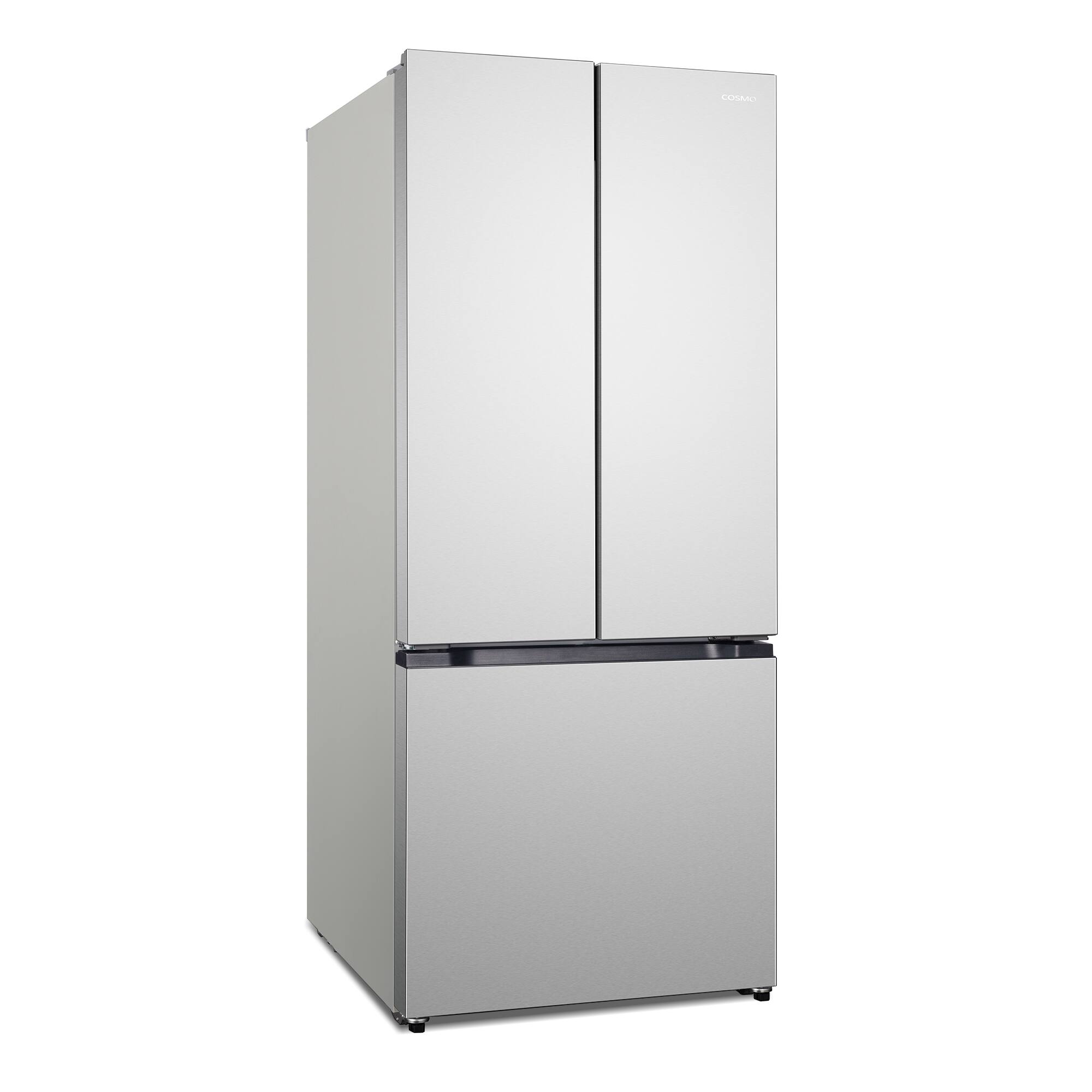 Alt View 1. COSMO - COS-RFFV183RS 30 in. 17.5 cu. ft. Counter Depth 3-Door French Door Refrigerator,  Freezer Drawer and Recessed Handles - Stainless Steel.