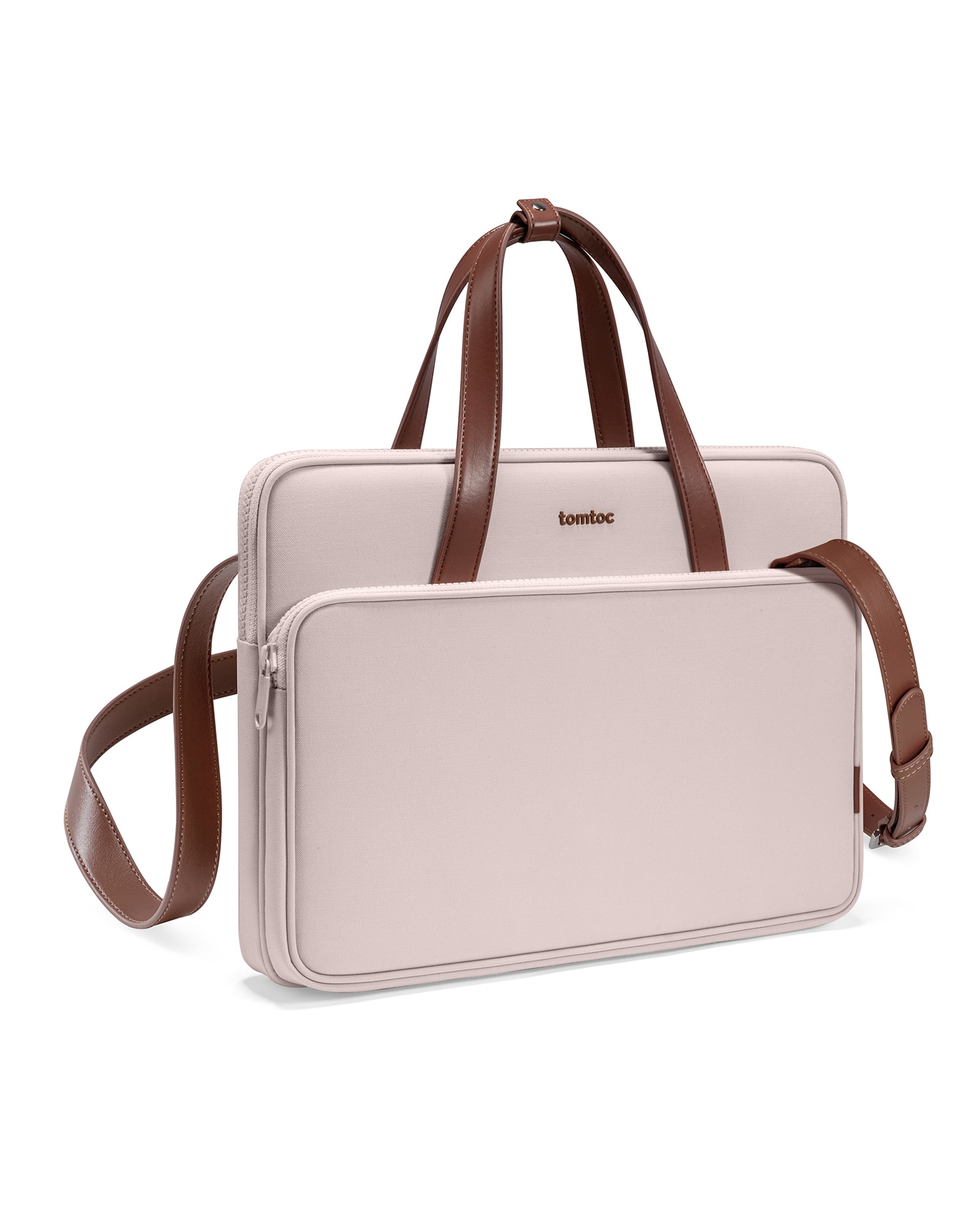 Front. tomtoc - Versatile-A12 Laptop Shoulder Case Bag for 14 inch MacBook Pro, 13" MacBook Air & Pro, Microsoft Surface Laptop - Blush Pink.