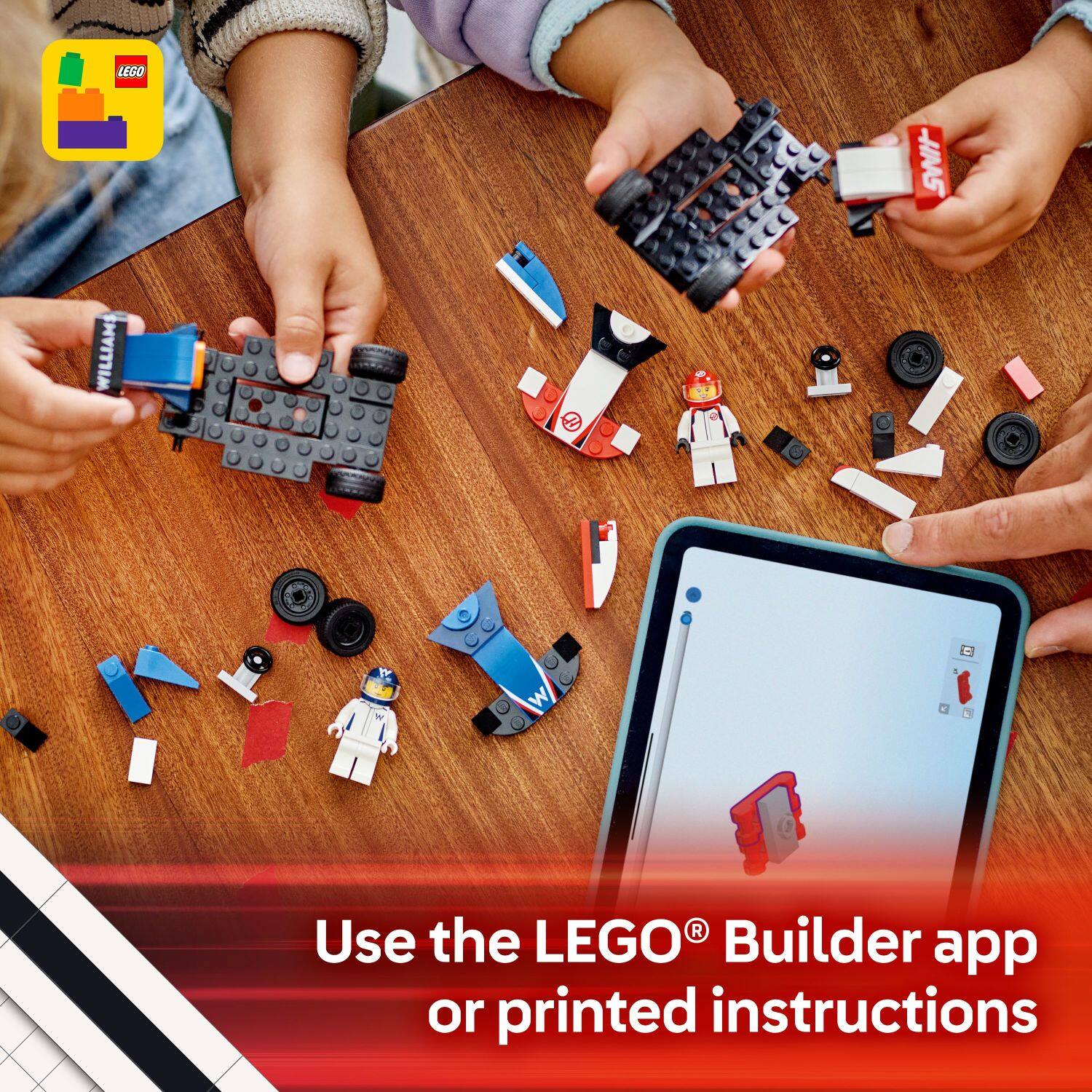 Use the LEGO Builder app or printed instructions.