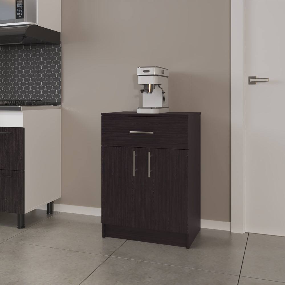 Angle. Treevol Furniture - Coffee Cart Netal - Black.