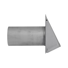 Lambro - 6" 26-Gauge Paint-Grade Steel Wall Exhaust Hood Vent with Damper, Wire Mesh Screen, 11" Pipe, EC-3460GMS-11-PG