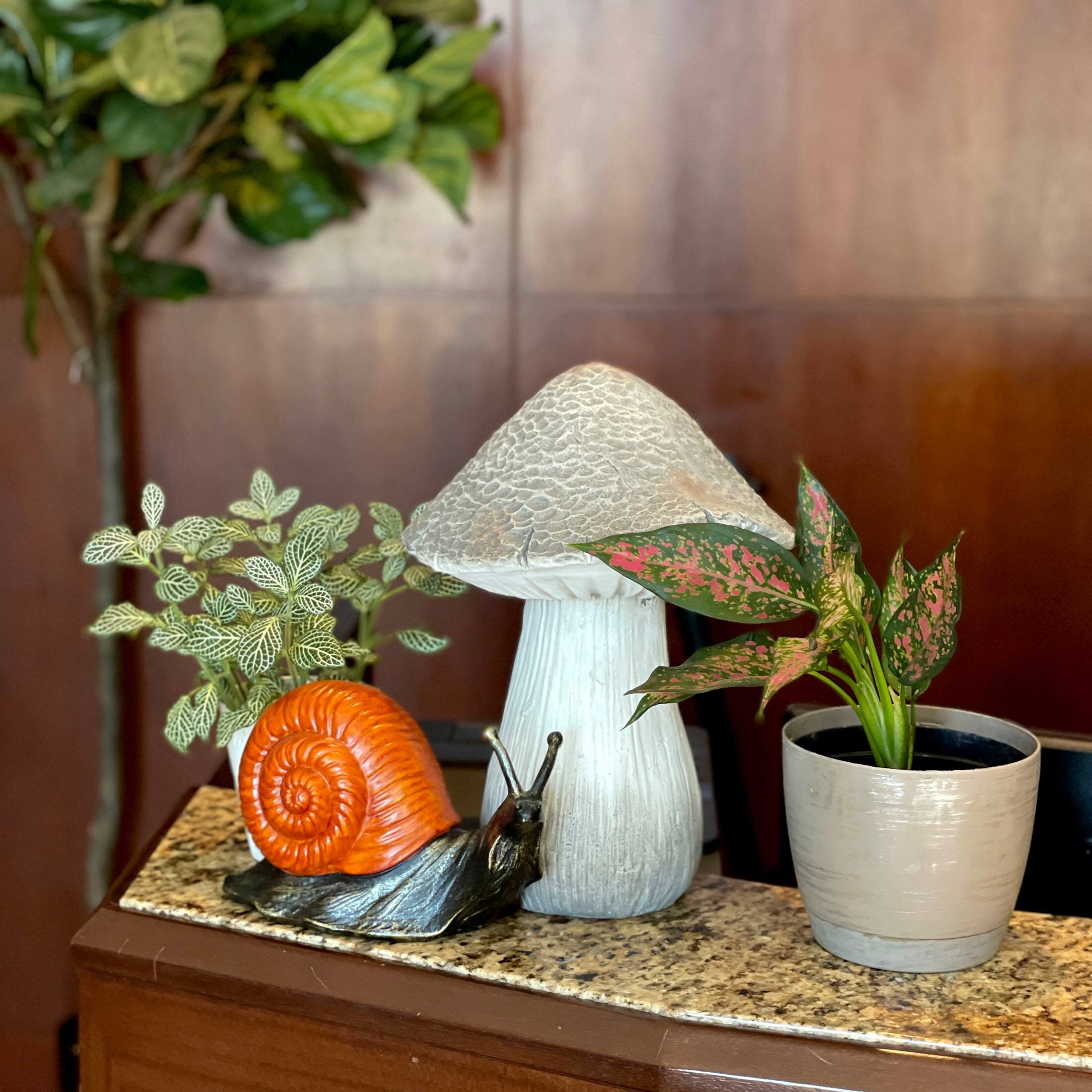 Alt View 7. Zeckos - Mushroom Statue 14" Tall, Magnesium Oxide Indoor Outdoor Garden Decor - Off-White.