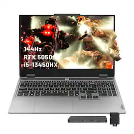 Lenovo - LOQ 15.6" FHD Gaming Laptop,Intel i5-13450HX,16GB RAM,512GB SSD+1TB Dock Set,GeForce RTX 5050,Win 11,Grey - Gray