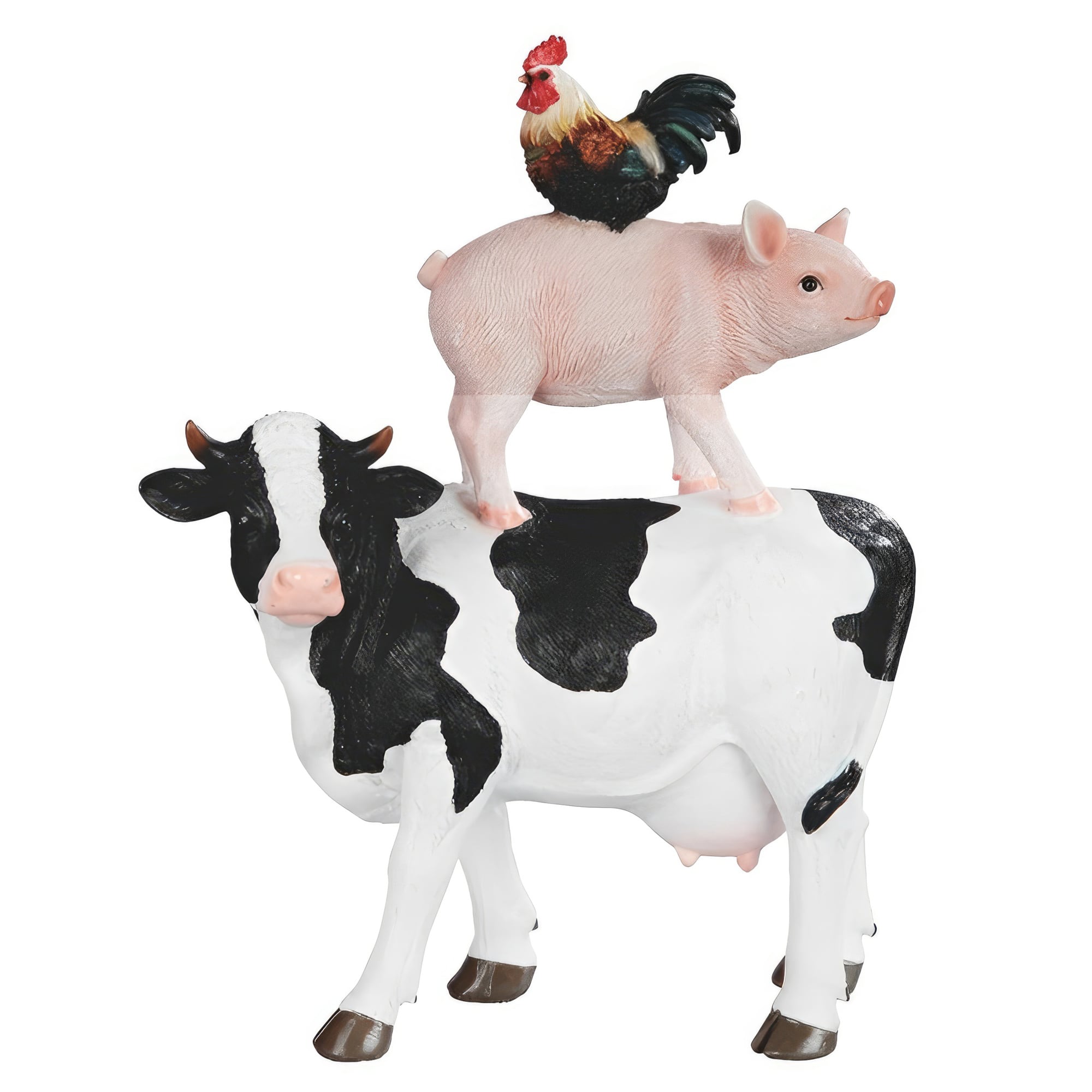 FC Design - 11"H Cow, Pig & Hen Standing Figurine Statue Office Desk Tabletop Home Decor Gift - Multi-Color