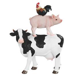 FC Design - 11"H Cow, Pig & Hen Standing Figurine Statue Office Desk Tabletop Home Decor Gift - Multi-Color