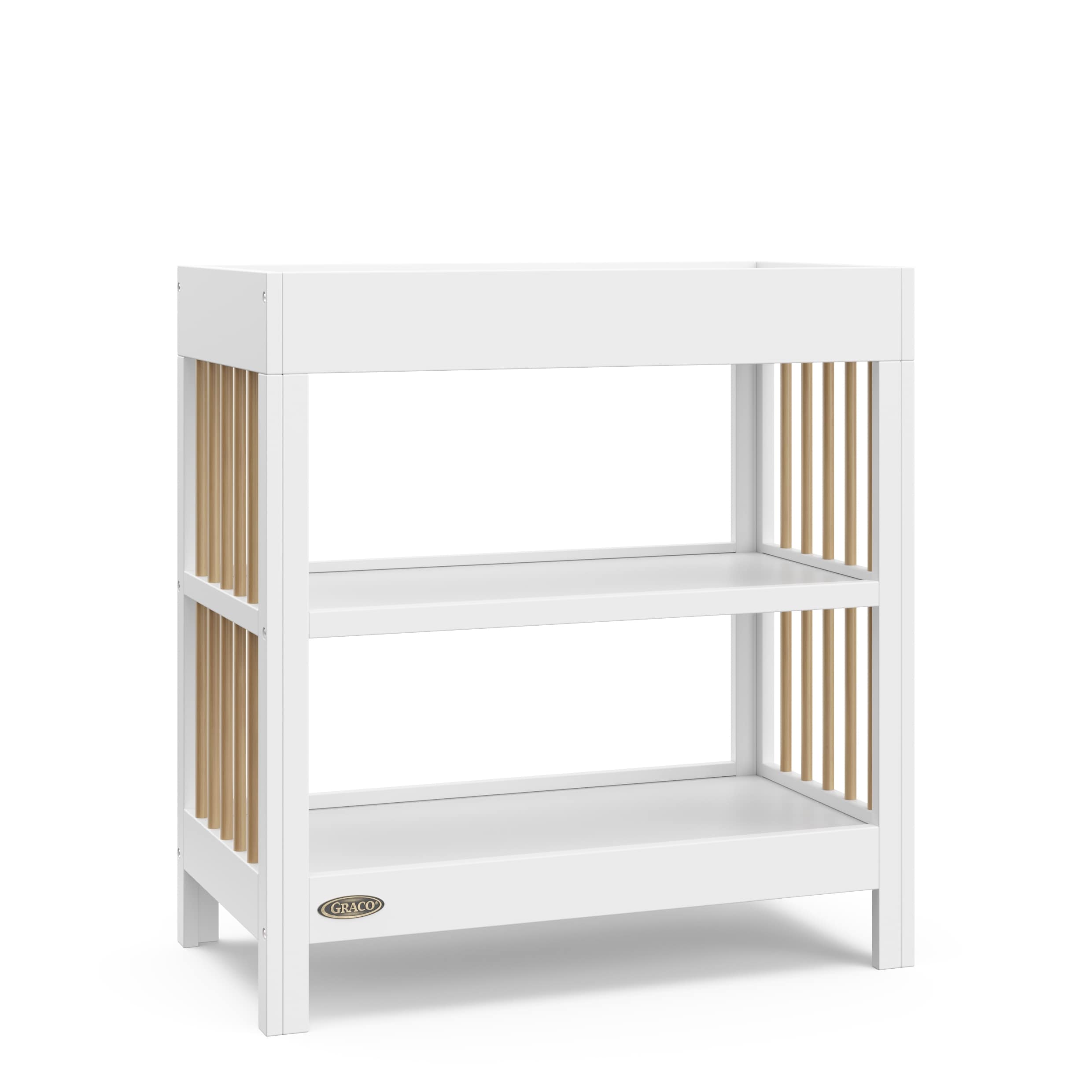 Front. Graco - Teddi Changing Table - White/Driftwood.