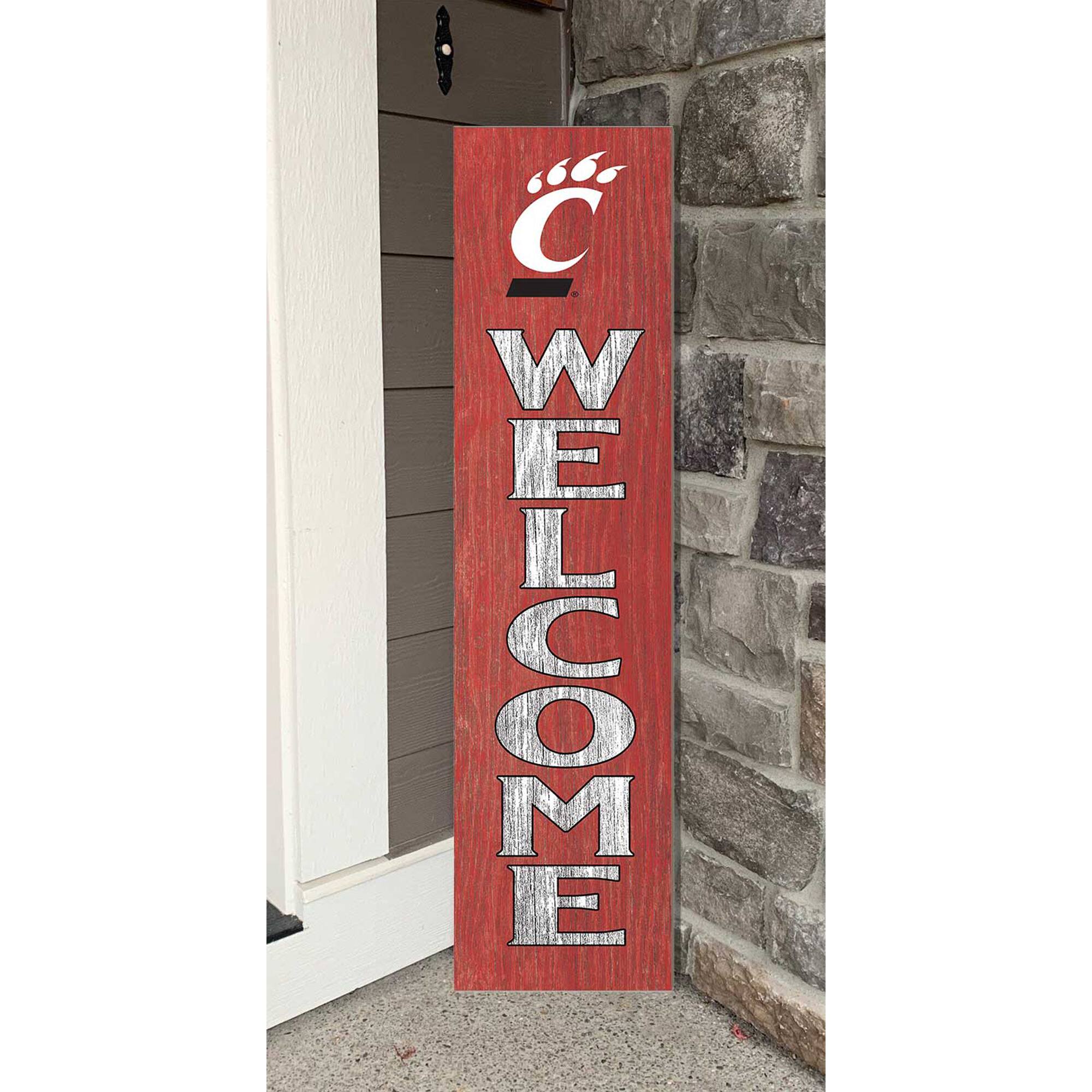 Alt View 1. Jardine - Red Cincinnati Bearcats 12'' x 48'' Welcome Outdoor Leaner - Red.