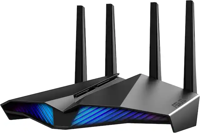 Front. ASUS - ASUS AX5400 WiFi 6 Gaming Router (RT-AX82U) - AiMesh Compatible.