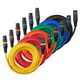 VEVOR - XLR Cable 20 ft, 6 Pack, Shielded Balanced DMX Male to Female Microphone Cables, 3-Pin XLR Mic Speaker Cord Wires - Colorful