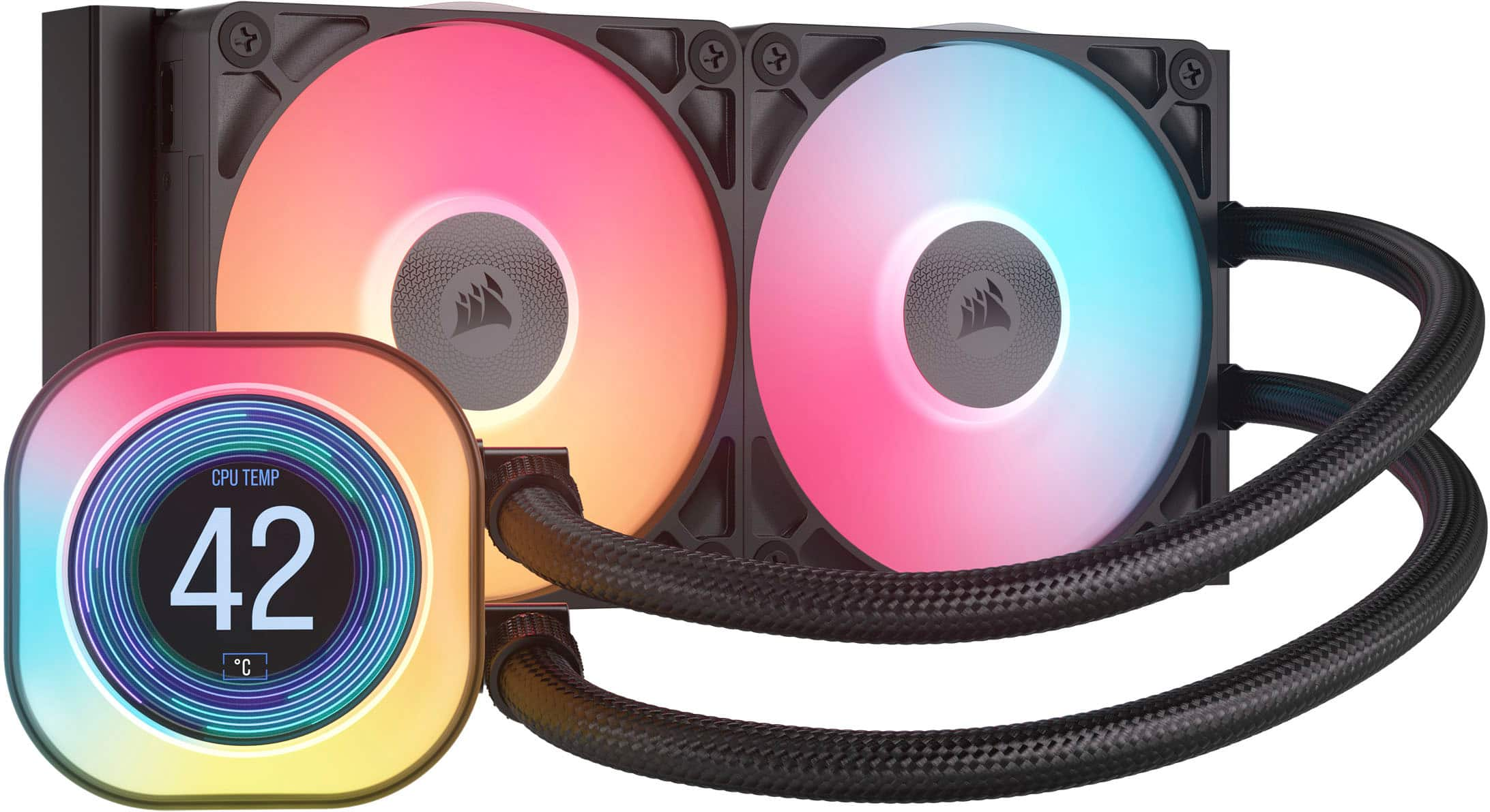 CORSAIR - iCUE LINK TITAN 240 RX LCD Liquid CPU Cooler - Black