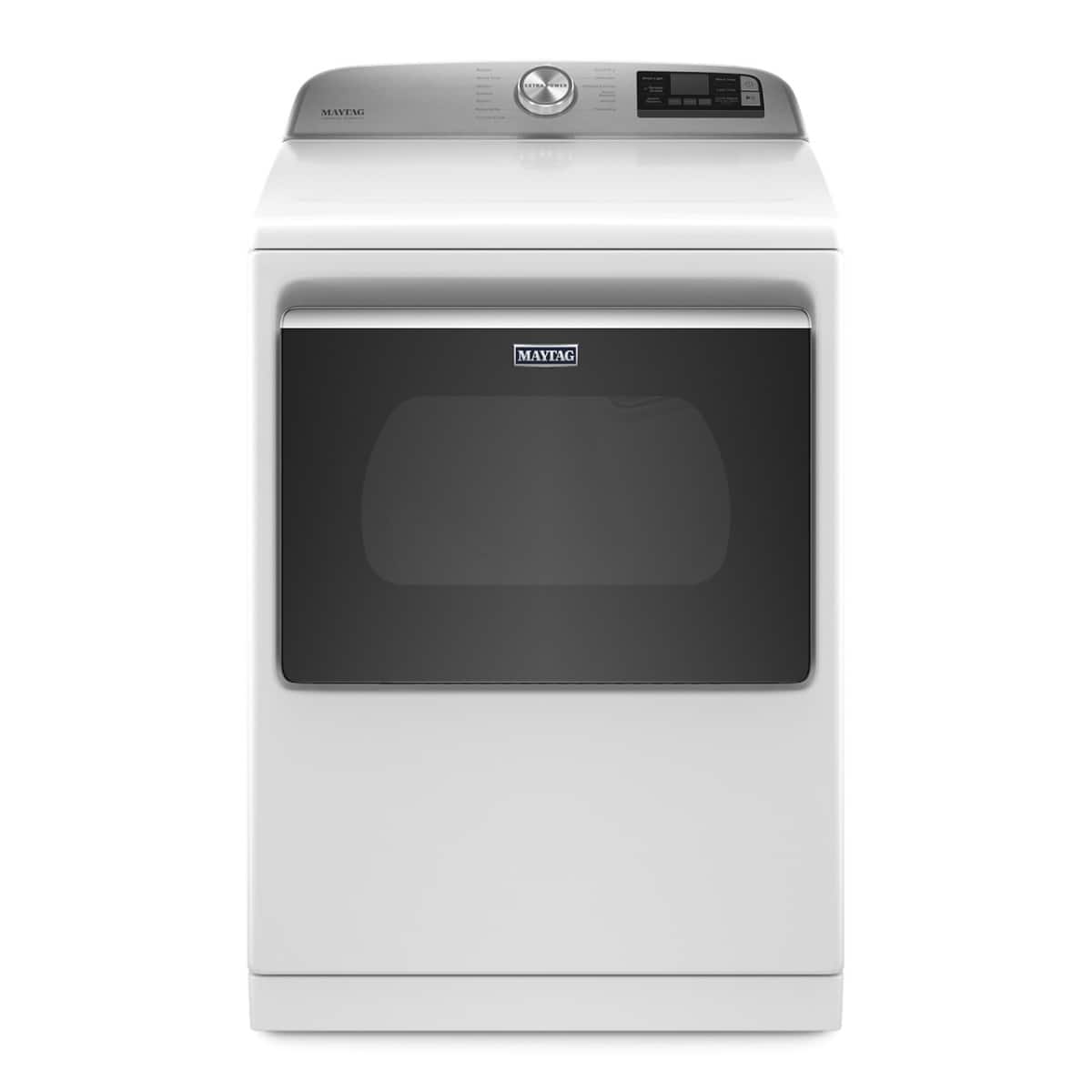 Maytag - 7.4 Cu. Ft. Smart Electric Dryer with Steam and Extra Power Button - White - Front_Zoom