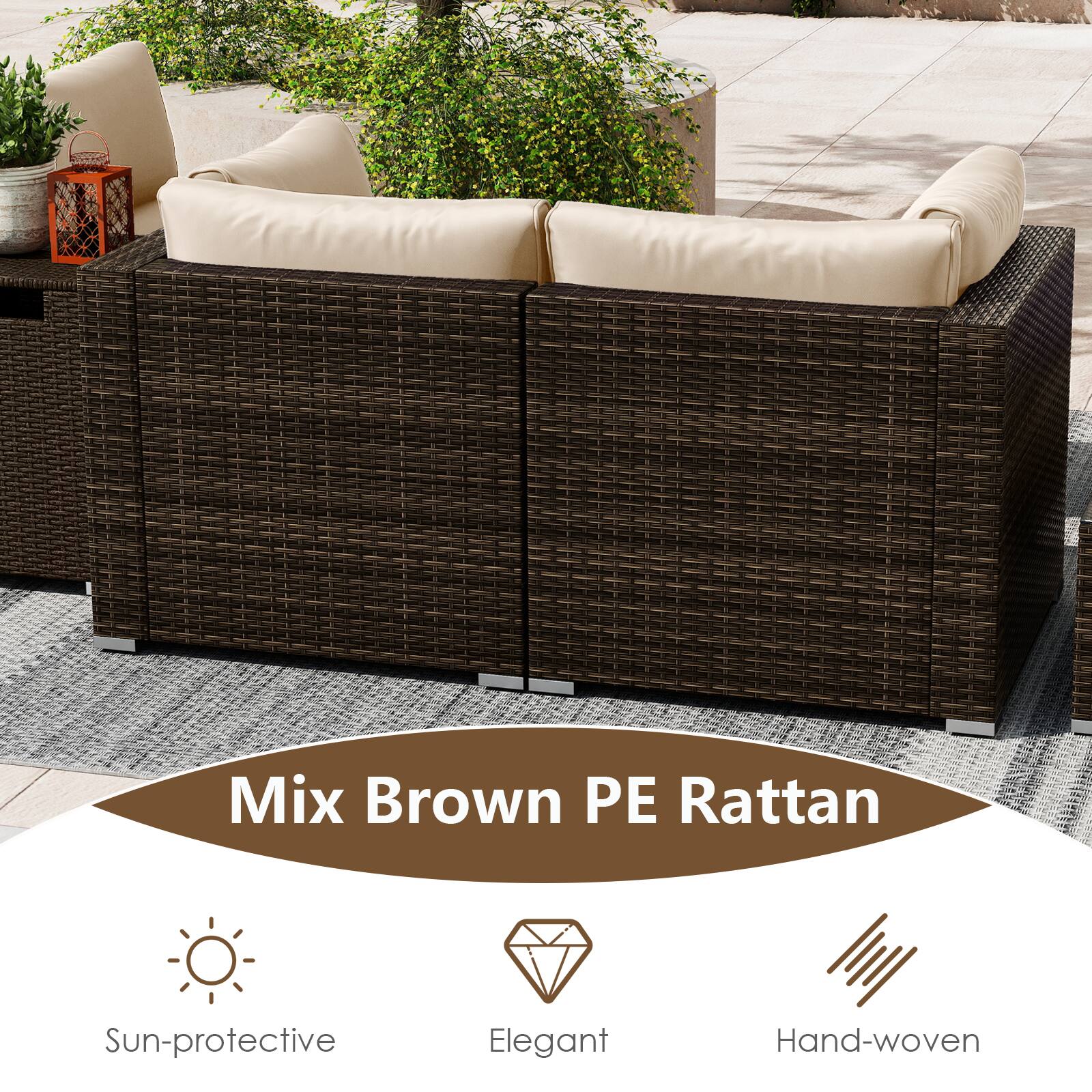 Mix Brown PE Rattan
- Sun-protective
- Elegant
- Hand-woven