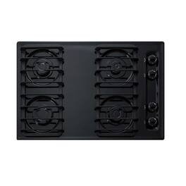 SUMMIT - 30" Wide 4-Burner Gas Cooktop - Black