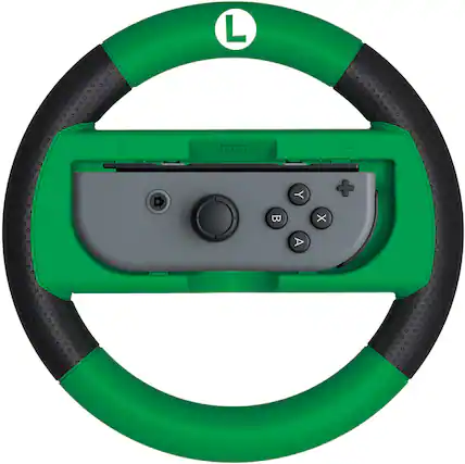 Front. Hori - Racing Wheel - HORI Mario Kart 8 Controller - HORI Luigi: Officially Licensed by - Multicolor.