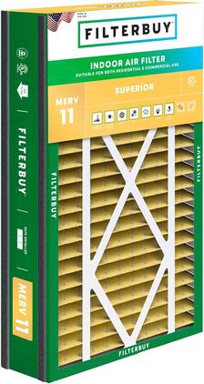 Filterbuy - 16x25x3 MERV 11 Pet & Allergy Defense, Pleated HVAC AC Furnace Air Filters Replacement for Trion Air Bear (1-Pack) - Gold
