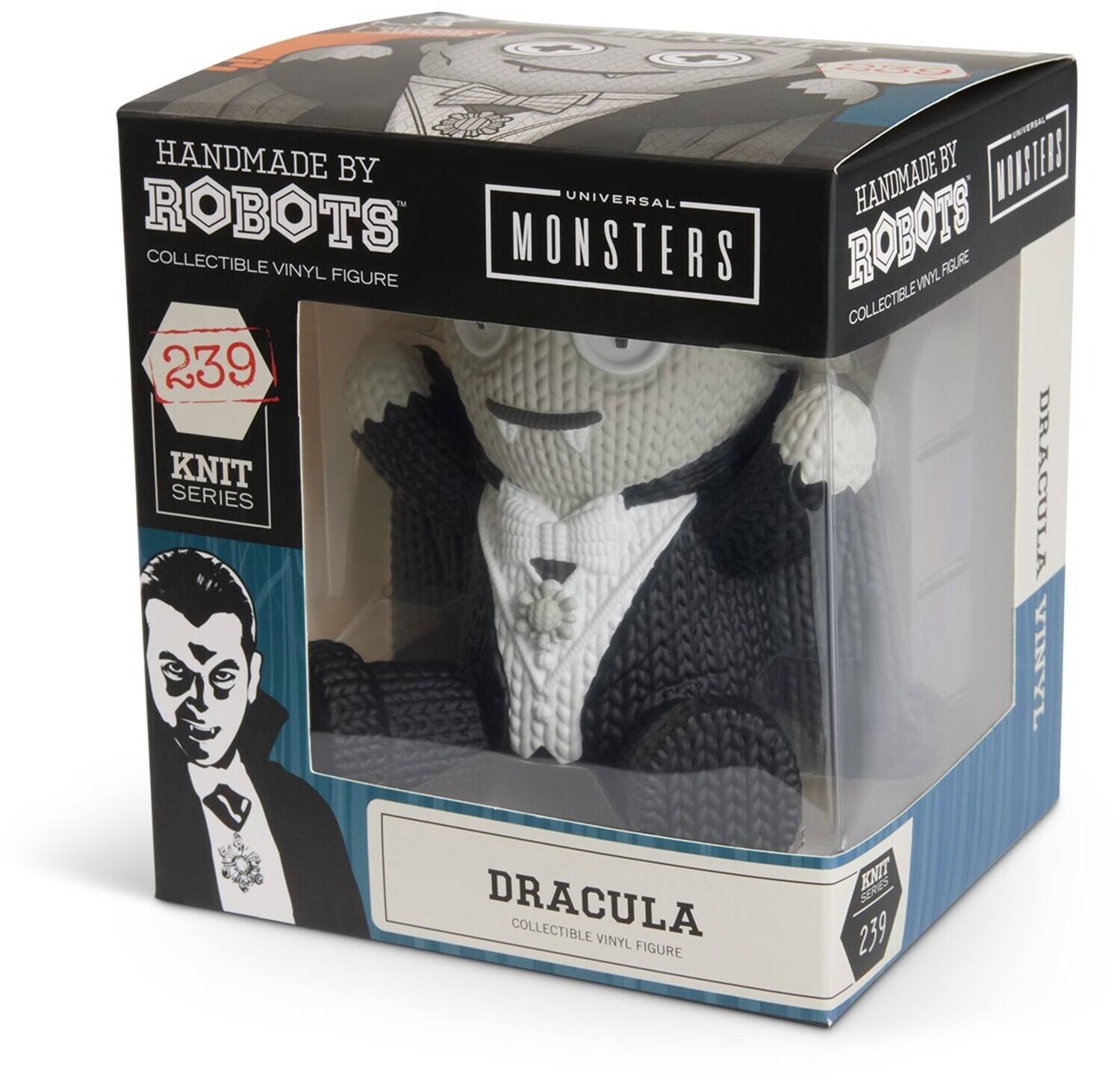 The corrected text is:

"Handmade by Robots Universal Monsters Collectible Vinyl Figure 239 Knit Series Dracula Collectible Vinyl Figure"