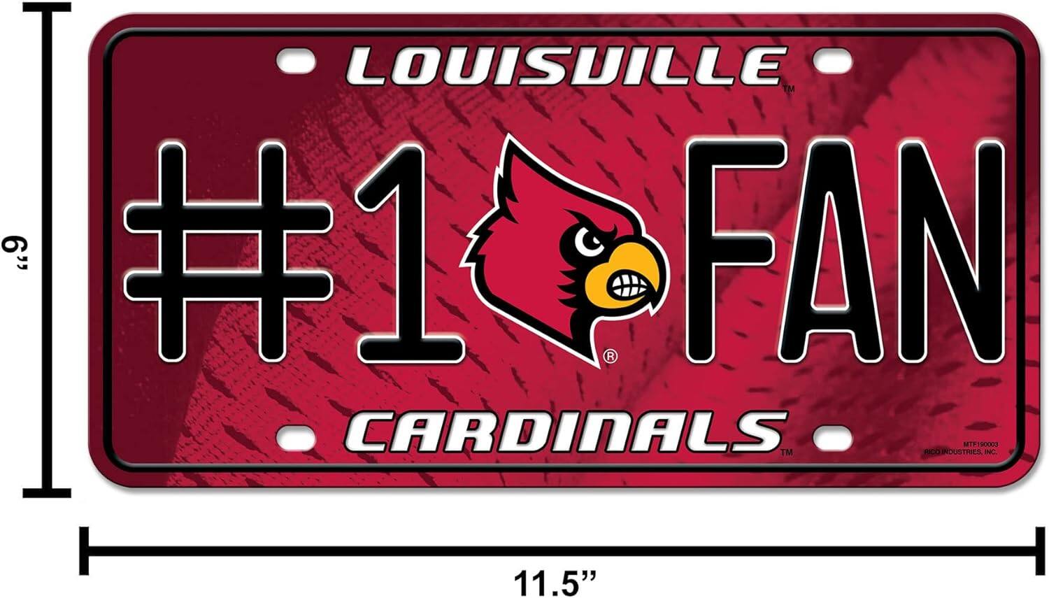 LOUISVILLE  
#1 FAN  
CARDINALS  

11.5"