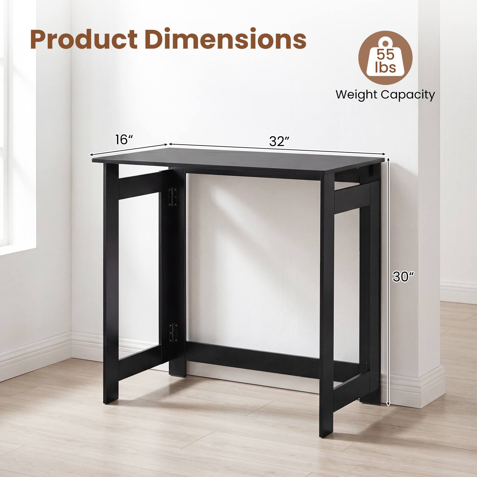 Product Dimensions: 16" x 32" x 30"  
Weight Capacity: 55 lbs