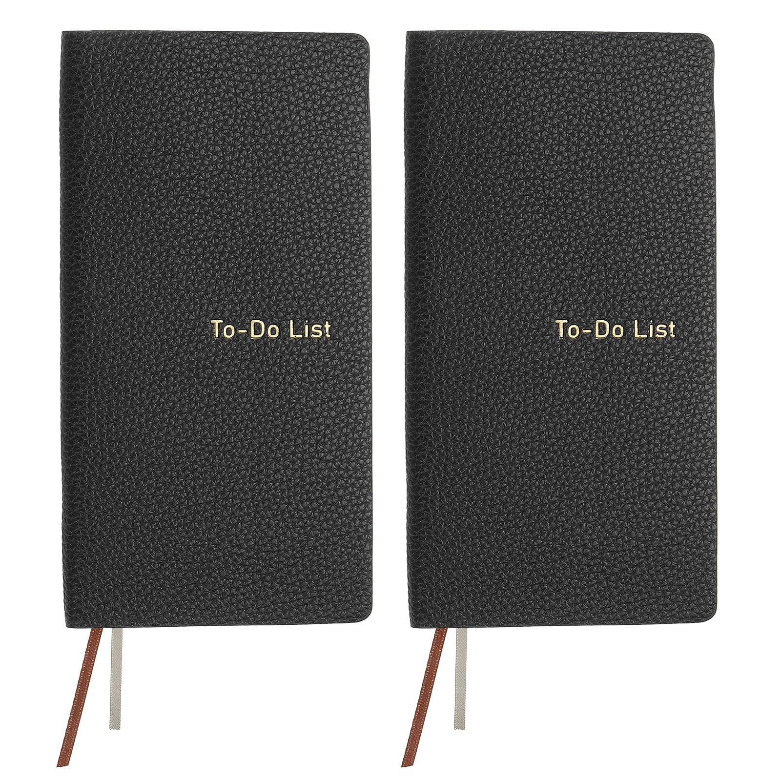 Unique Bargains - 2pcs Leather To Do List Notepads 160 Pages 6.5x3.2 Inch Daily Planner Notebook for Business Personal Schedule - Black price history on PriceWatchPro
