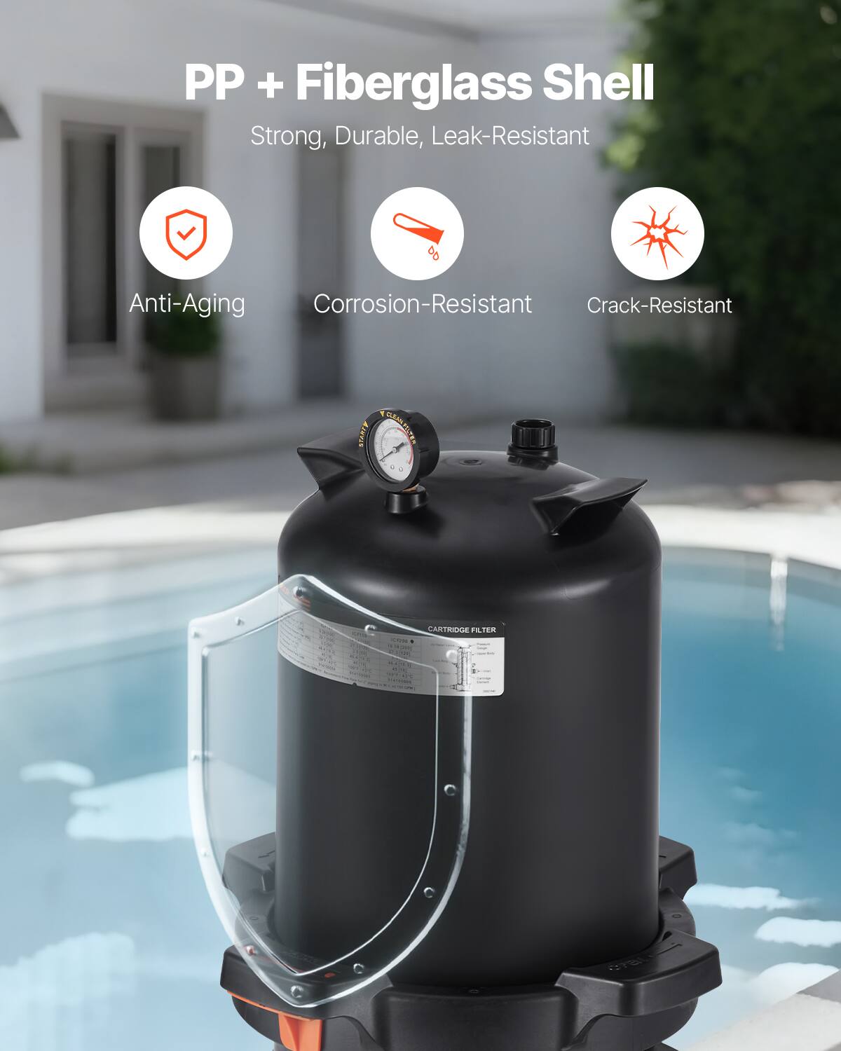 PP + Fiberglass Shell  
Strong, Durable, Leak-Resistant  

- Anti-Aging  
- Corrosion-Resistant  
- Crack-Resistant