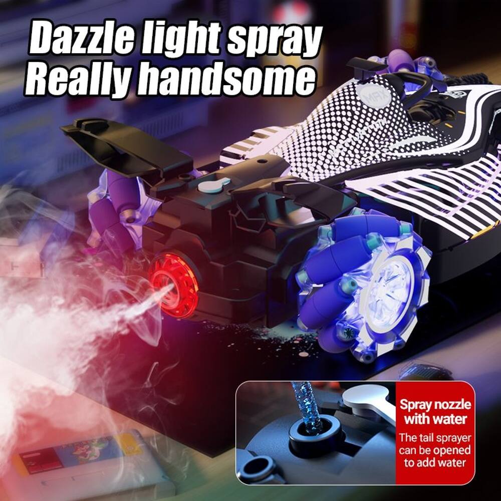 Dazzle light spray  
Really handsome  

Spray nozzle with water  
The tail sprayer can be opened to add water