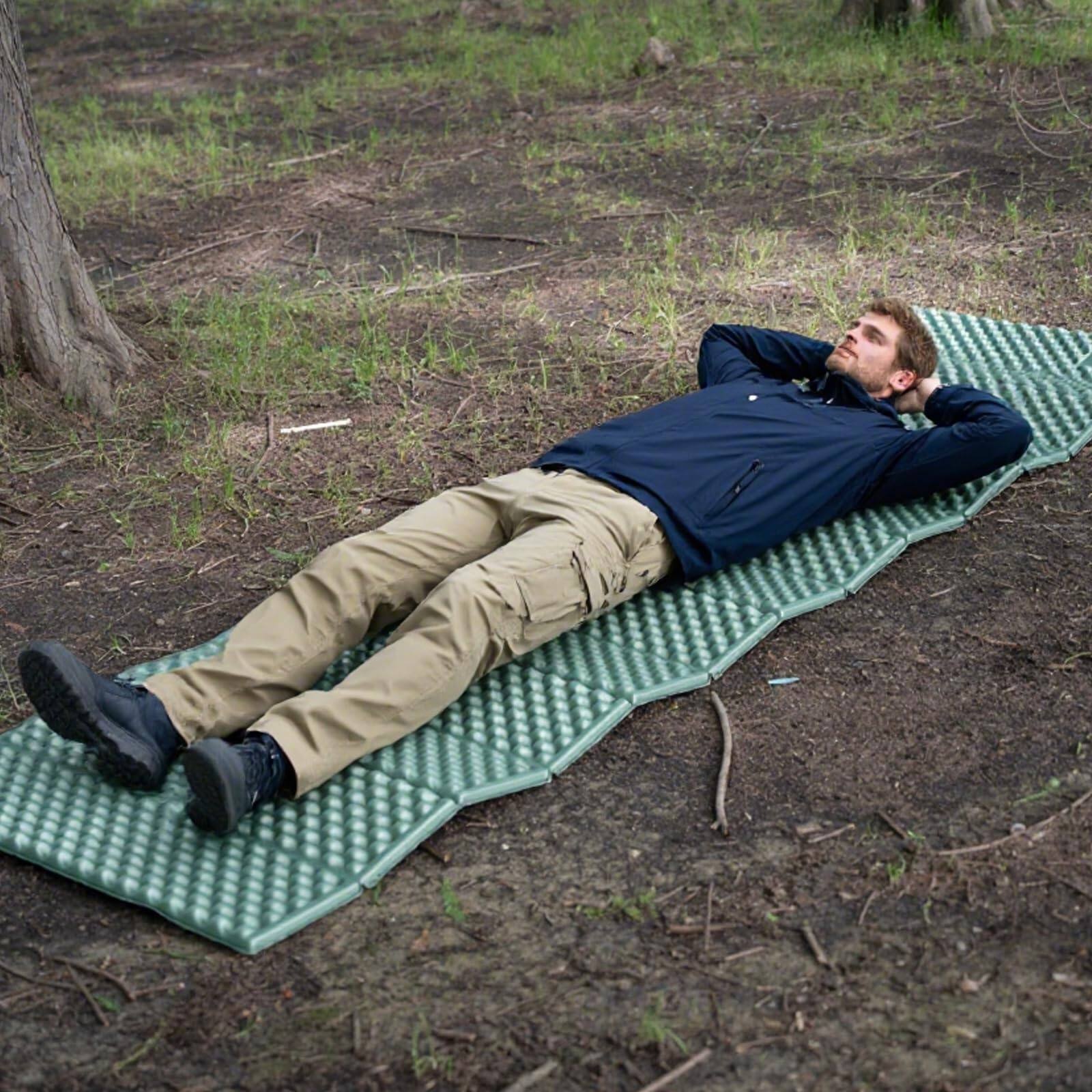 Alt View 3. Fabibe - Camping And Backpacking Foam Sleeping Pad This portable sleeping pad is made of IPEX foam. The closed cell foam has exce - green 72.4"L x 21.8"W x 0.7"Th.