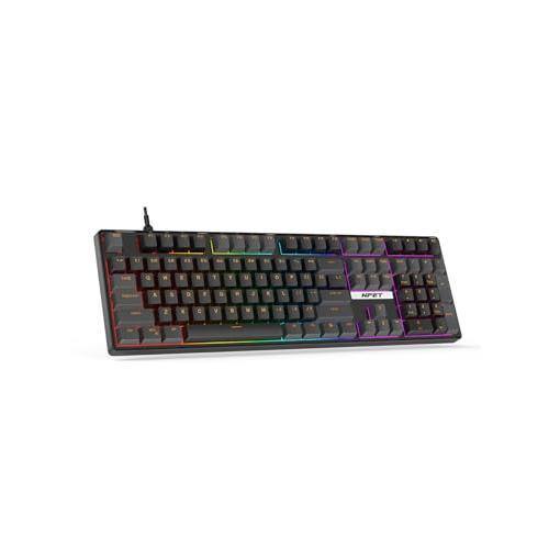 Front. Cedar Assembly - K10 Wired Gaming Led Backlit Spill-resistant Design Multimedia Keys Quiet Silent Usb Membrane For Desktop - Mechanical 108 Keys.
