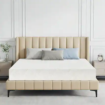 Front. Dyonery - High Density Memory Foam Mattress Green Tea&Cooling Gel,Extra Firm Mattress with Anti-slip Bottom,CertiPUR-US Certified - White.