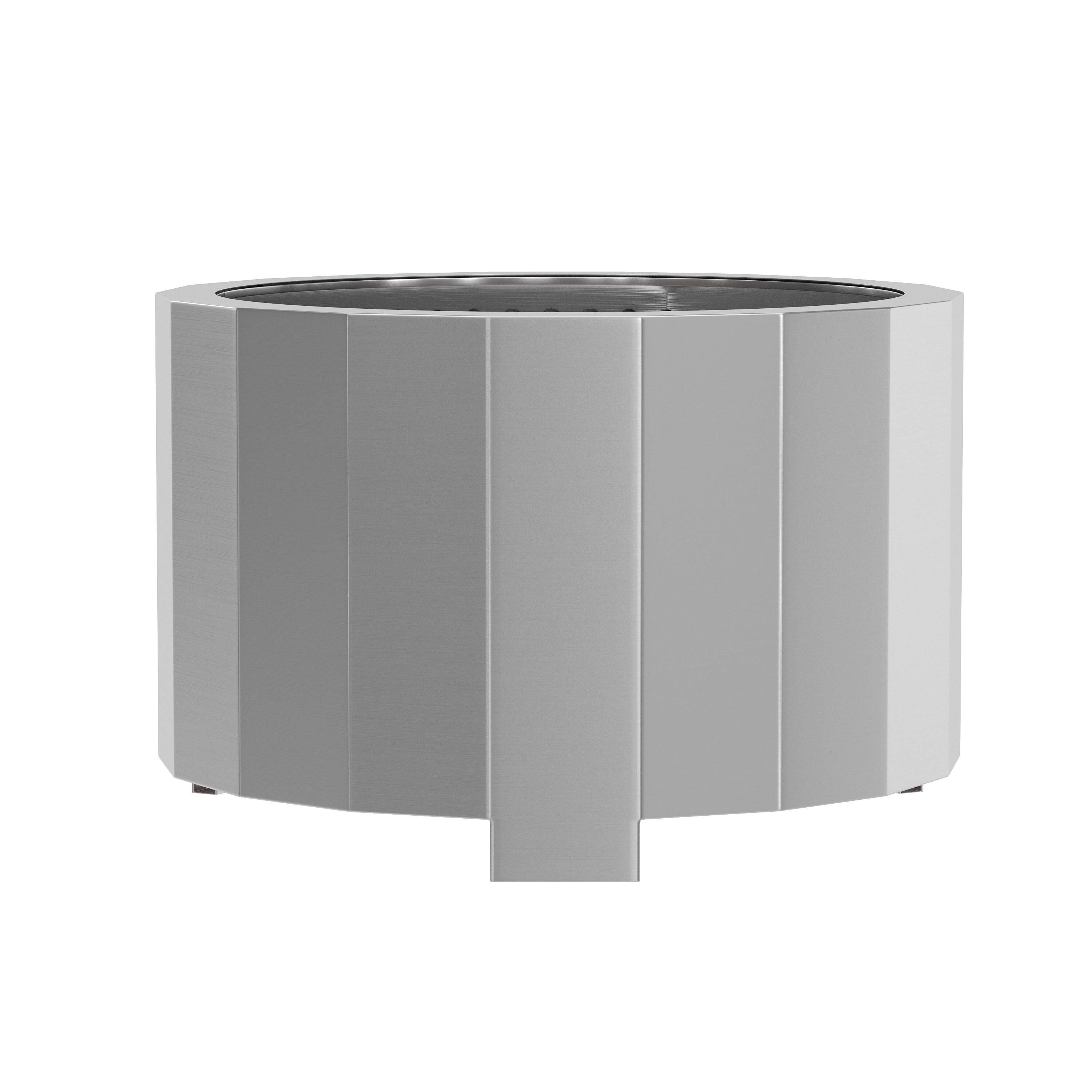 Alt View 5. Emma + Oliver - Hestia Steel Portable Smokeless Wood Burning Firepit with Waterproof Cover for Outdoor Use - Stainless Steel.