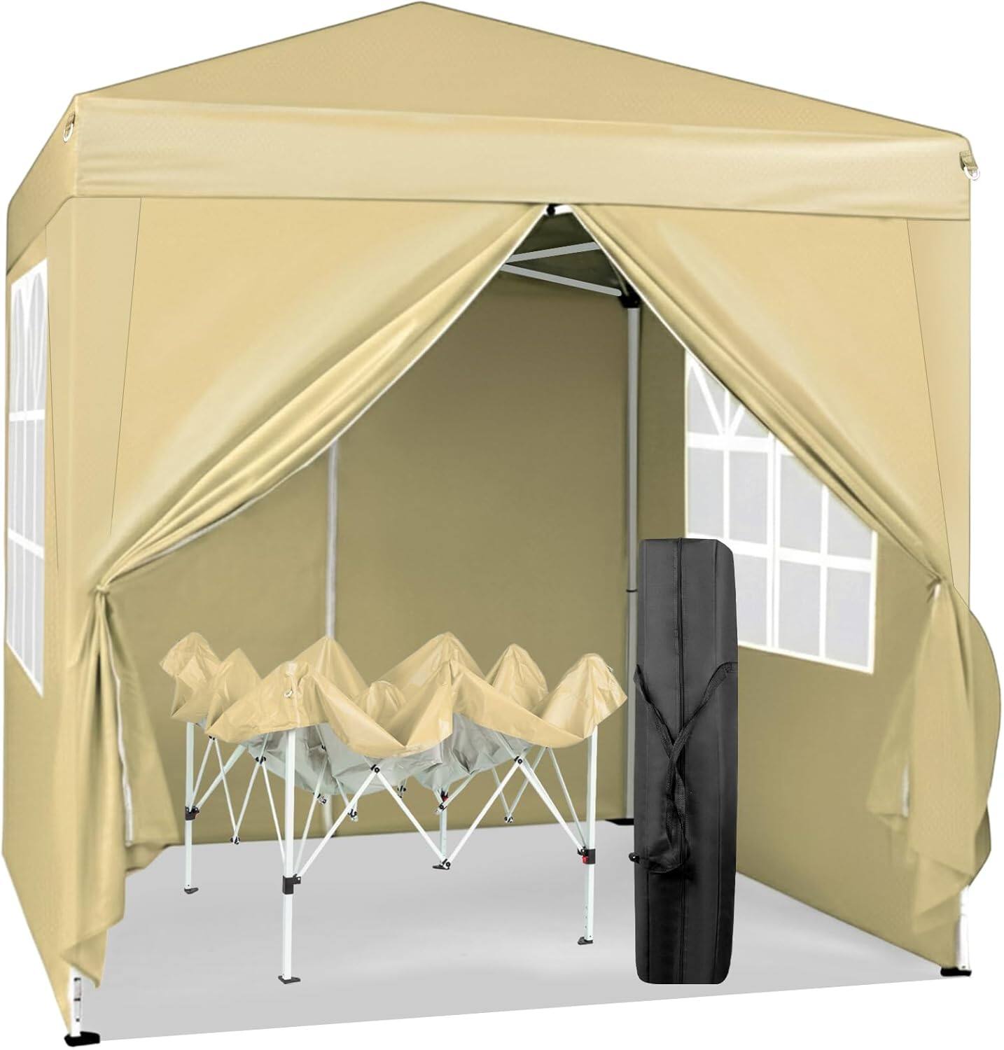 Angle. Winado - 6.5x6.5ft Pop Up Canopy Tent, Outdoor Instant Shelter Folding Canopy with 4 Side Walls and Carry Bag for Commercial Even.