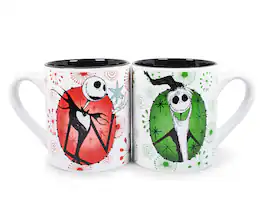 Disney - Nightmare Before Christmas Jack Holiday Mugs, Set of 2 | Each Holds 14 Ounces - White