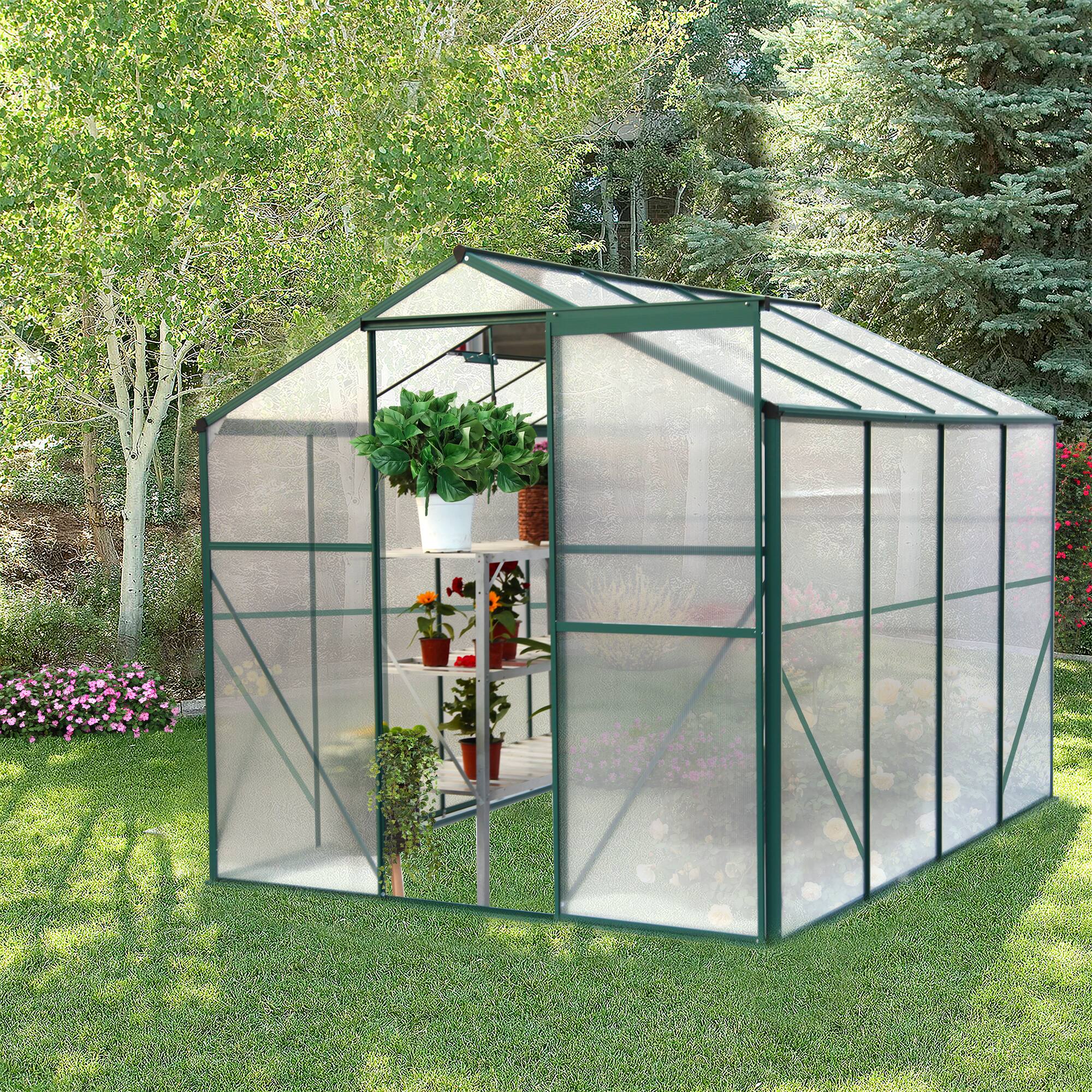 Alt View 4. Loheer - Loheer Heavy Duty Walk-in Polycarbonate Garden Greenhouse with Aluminum Frame.