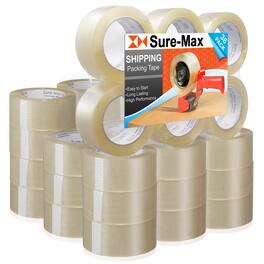Sure-Max - Premium Carton Packing Tape 2.0 mil 330 Feet (110 yards) - Clear